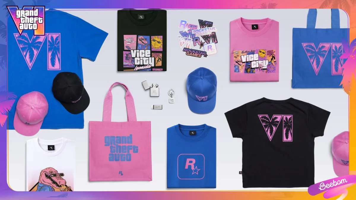 Rockstar lança coleção oficial de produtos de GTA 6 com temática de Vice City